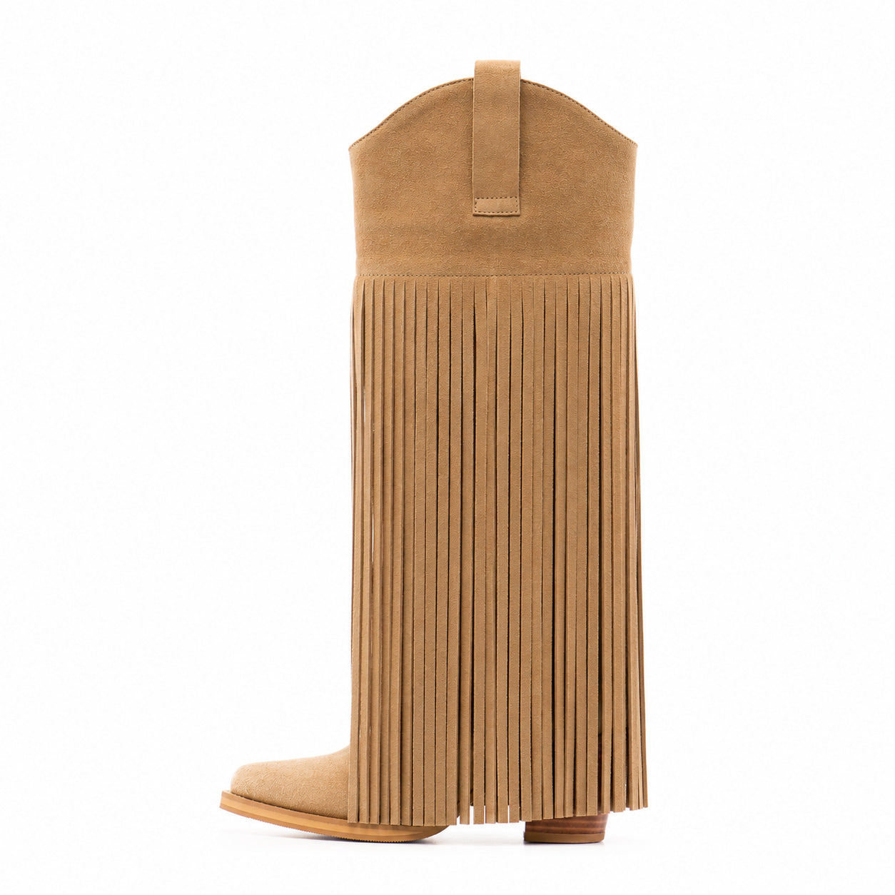 Ciocate dama piele intoarsa Joo Nude franjuri