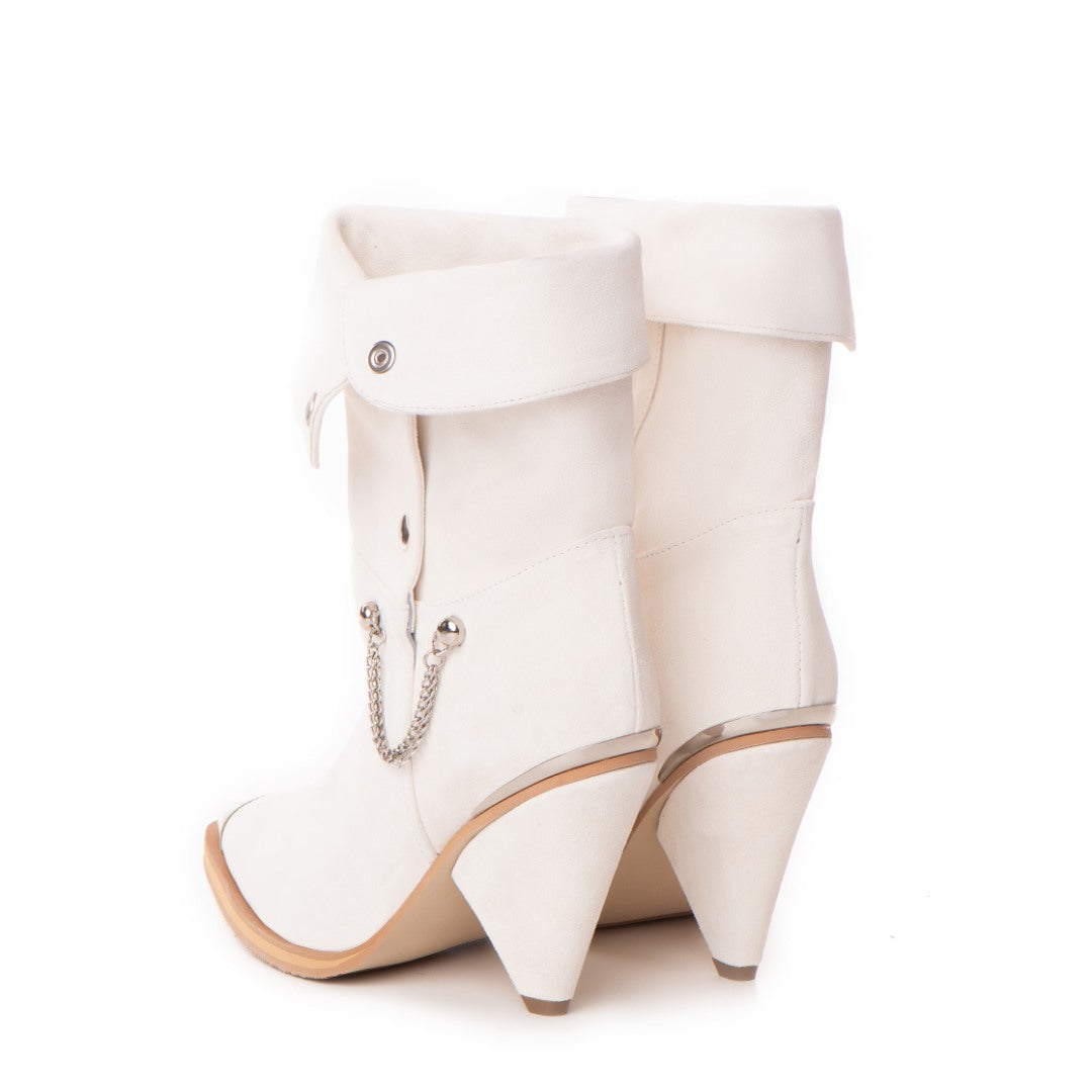 24h Ciocate dama Clare White din piele naturala intoarsa