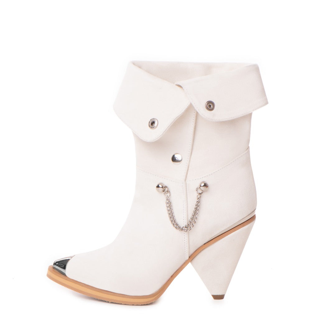 24h Ciocate dama Clare White din piele naturala intoarsa
