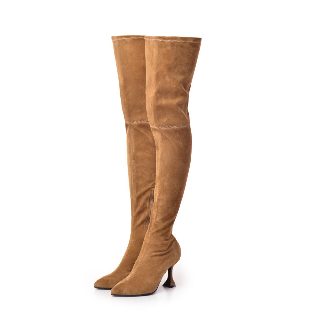 Cizme din Piele Naturala Elastica Bushra