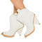 Ciocate / Botine Dama Albe din Piele Intoarsa Aki White