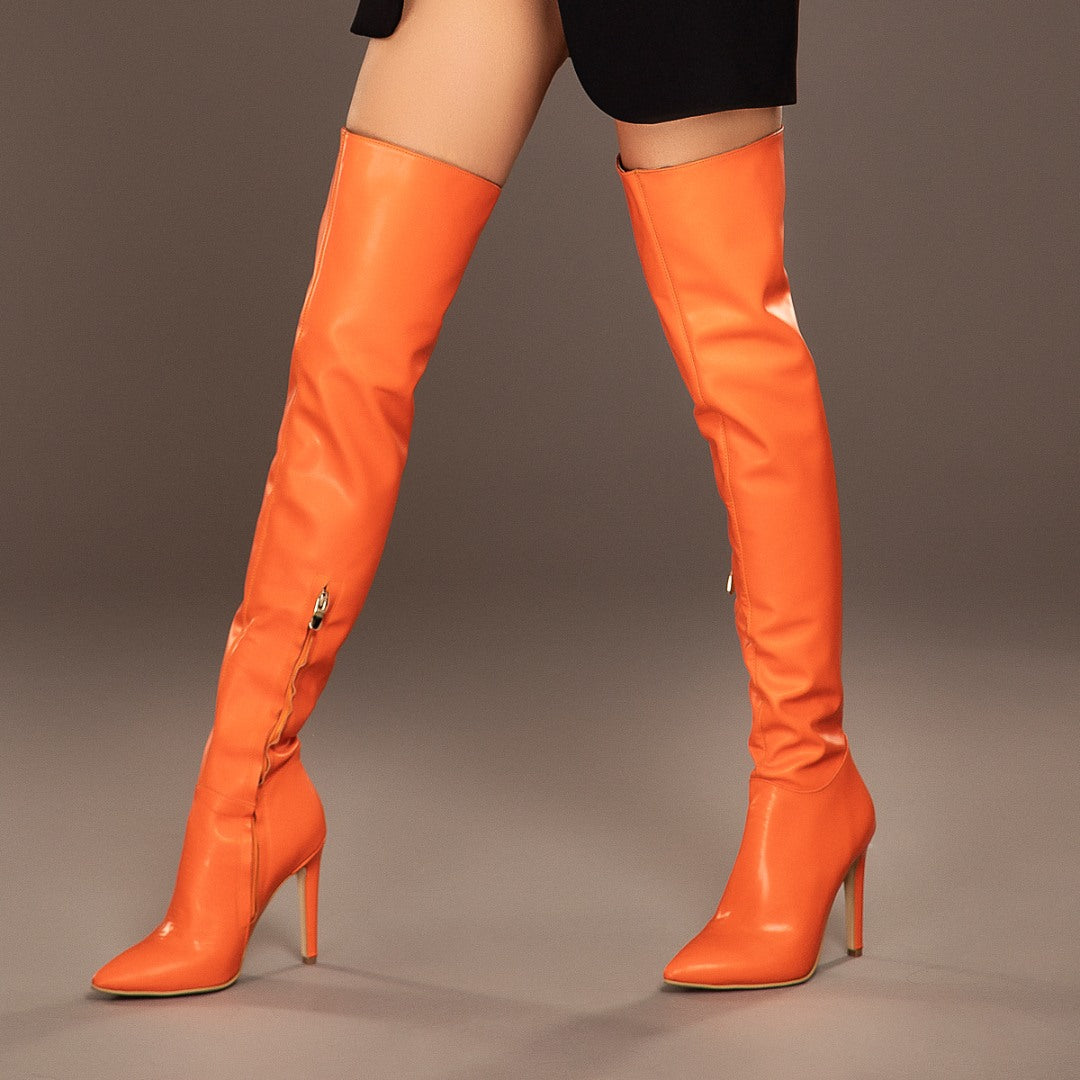 Cizme Dama Demi Orange