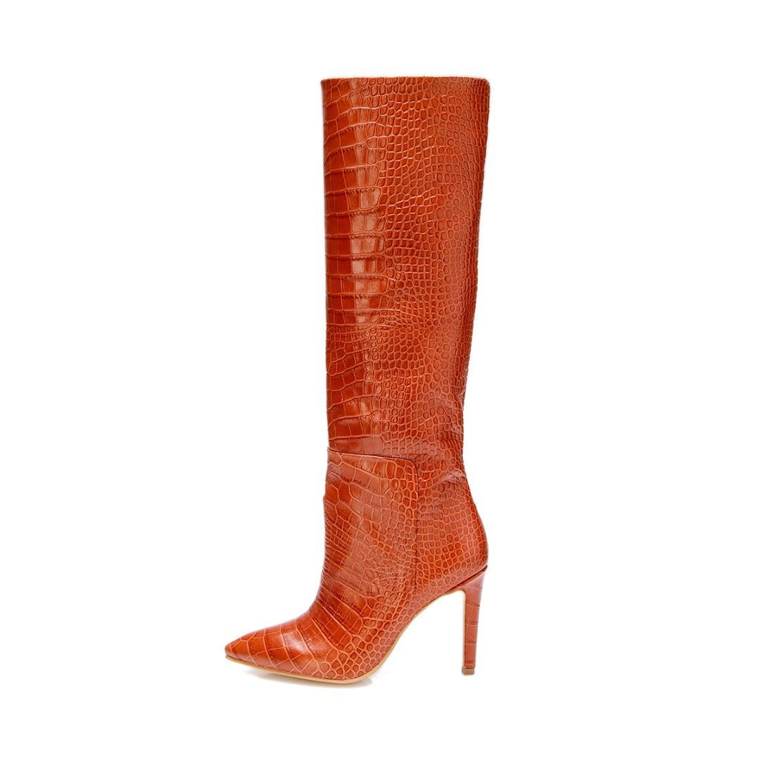 Cizme Khaite Brown din piele naturala