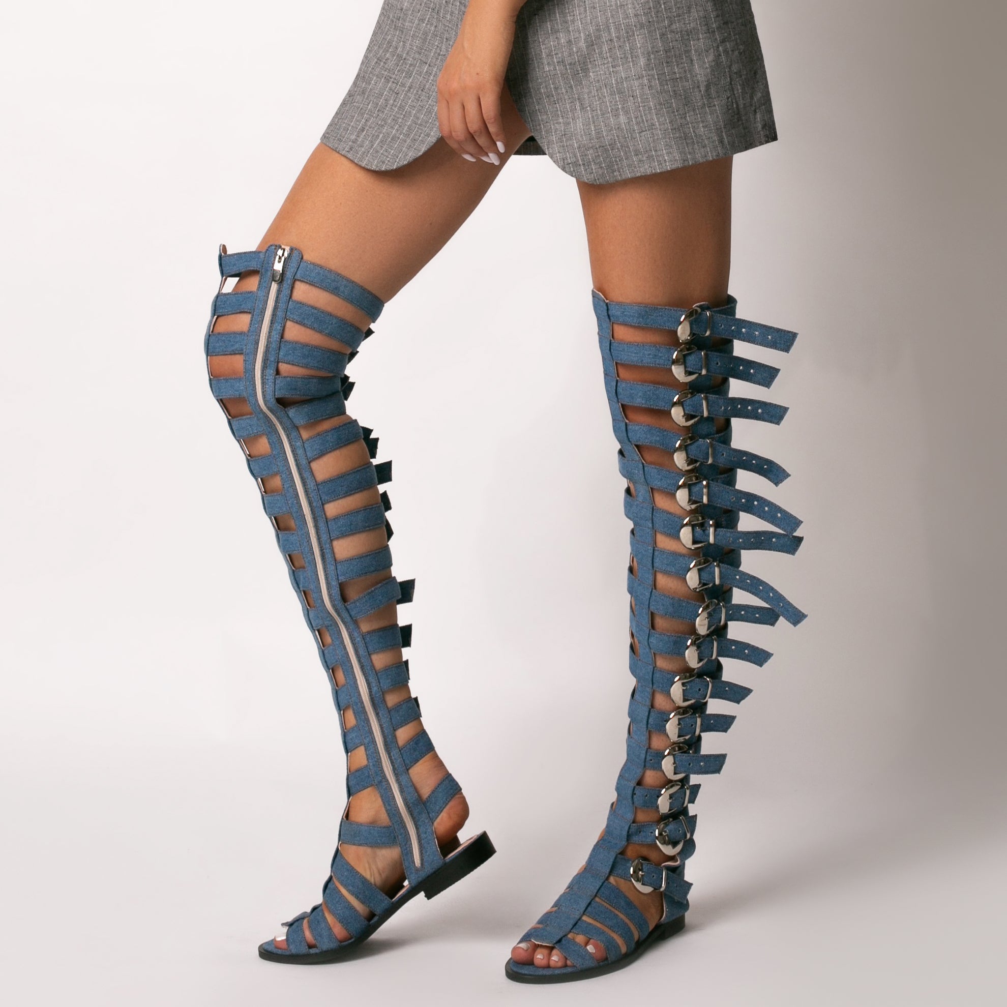 Sandale gladiator Athena Denim