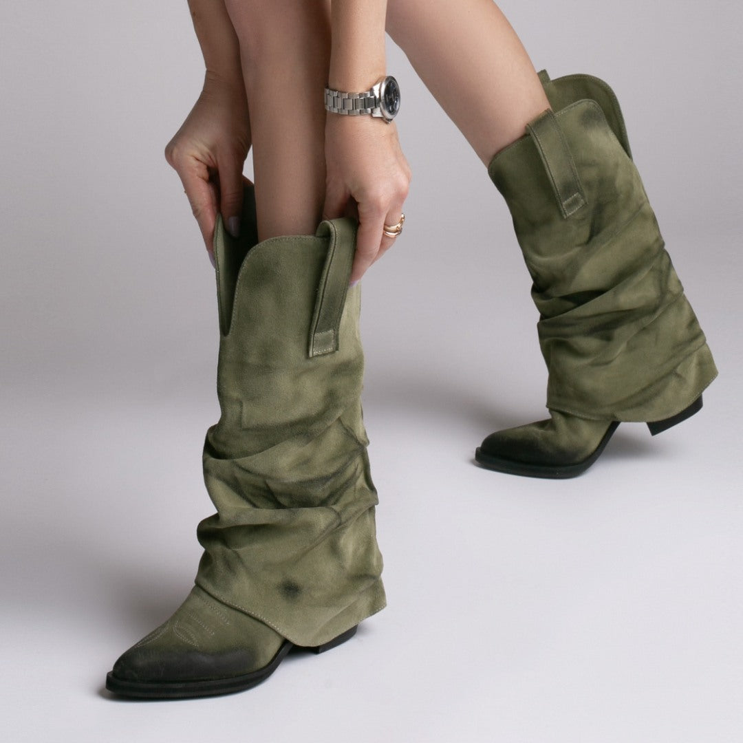 Ciocate piele intoarsa de dama Mini Myko Kaki