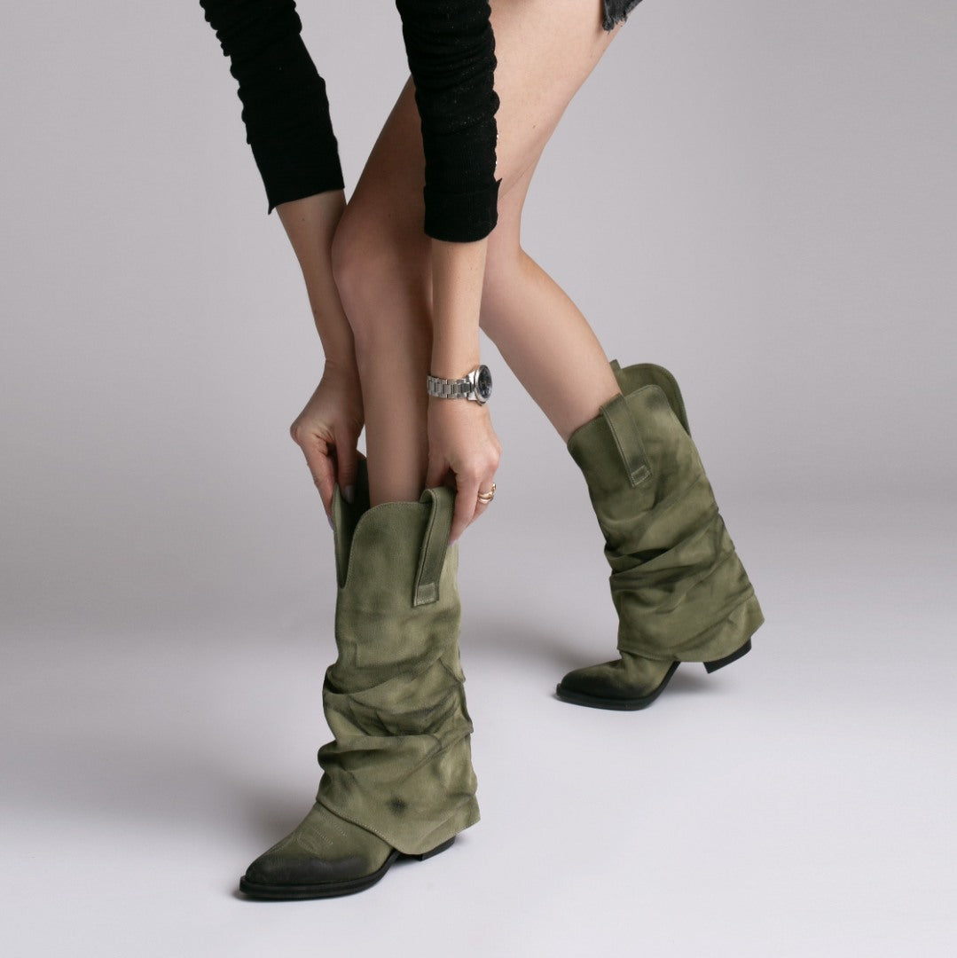 Ciocate piele intoarsa de dama Mini Myko Kaki