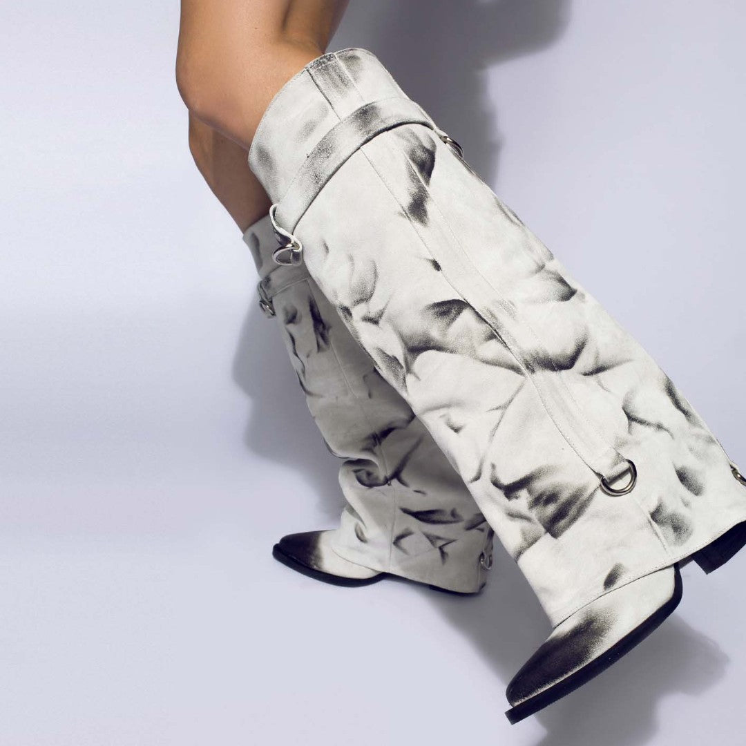Ciocate piele intoarsa de dama Pocket White