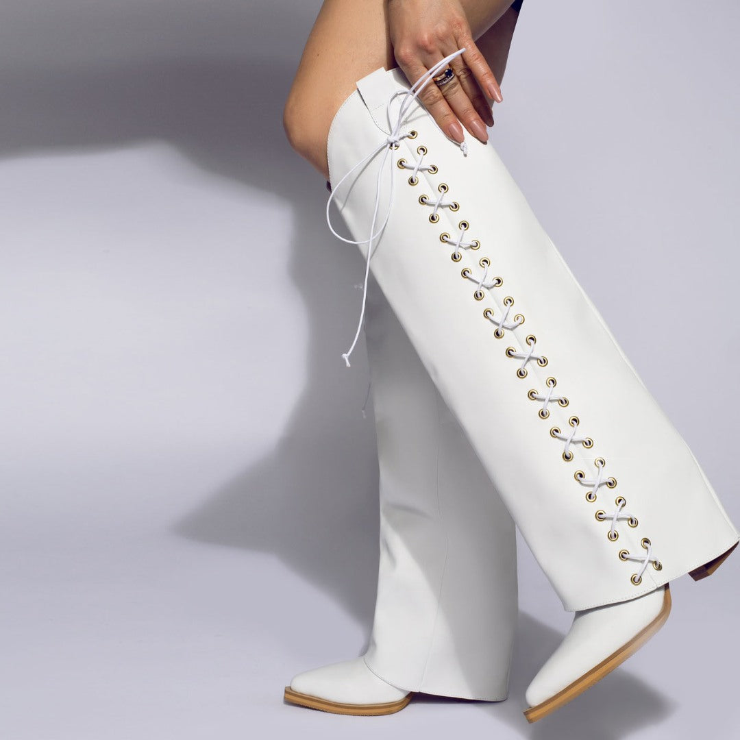 Ciocate piele naturala de dama Mahari White