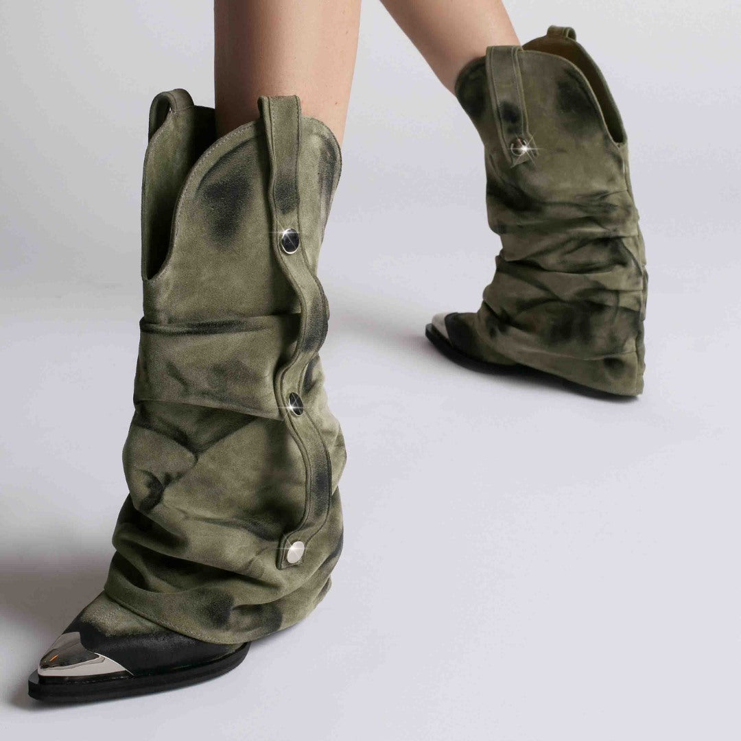 Ciocate piele intoarsa de dama Mini Myko Kaki 8