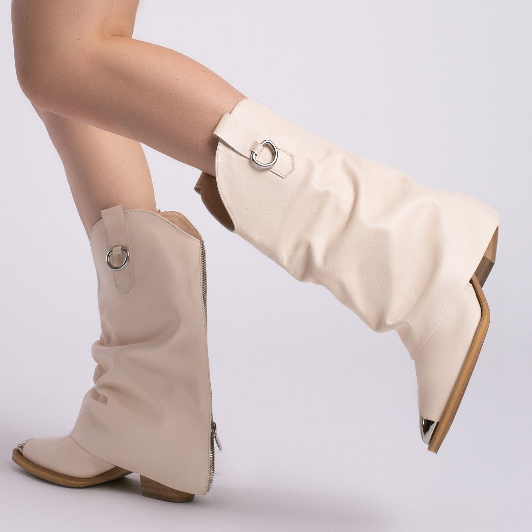 Ciocate din piele cu fermoar metalic Butter Quinn