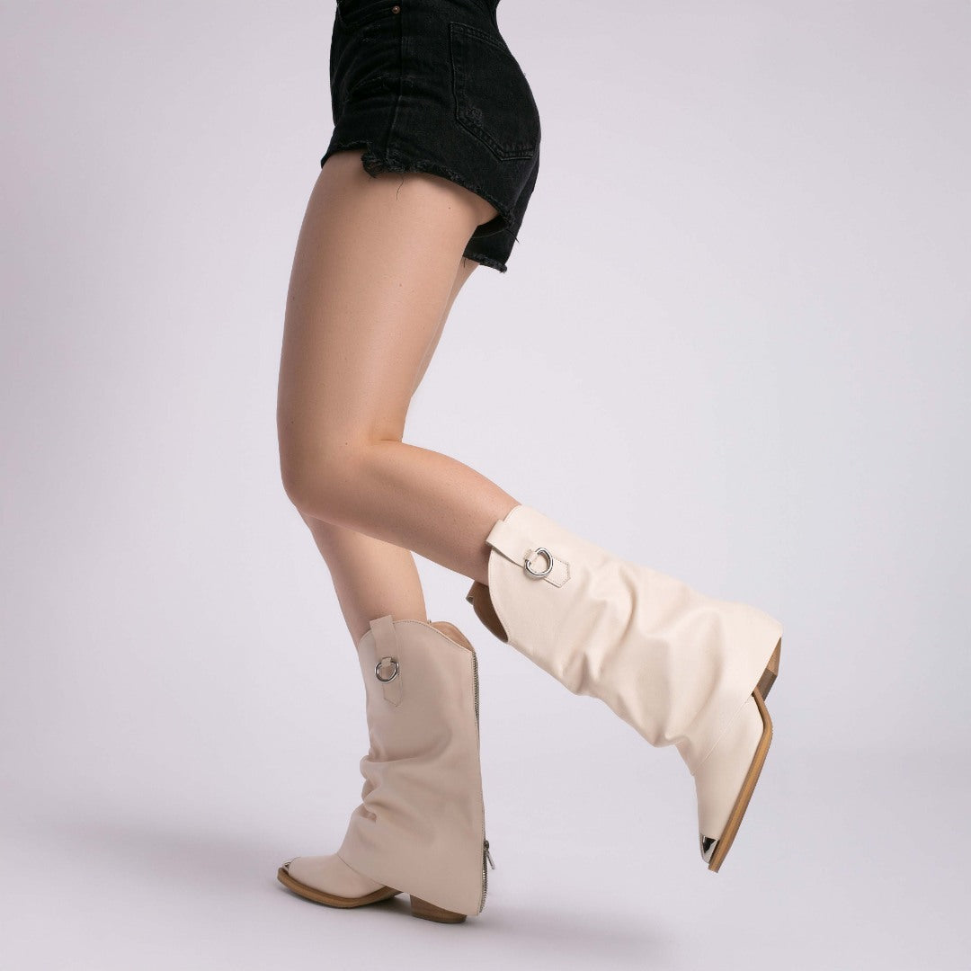 Ciocate din piele cu fermoar metalic Butter Quinn