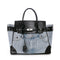 Geanta din piele naturala si denim Myko Muse