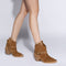 24h Ciocate / Botine Dama Din Piele Intoarsa Amber Sand Accesorii Aurii
