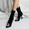 Botine Zaha Black din piele naturala intoarsa