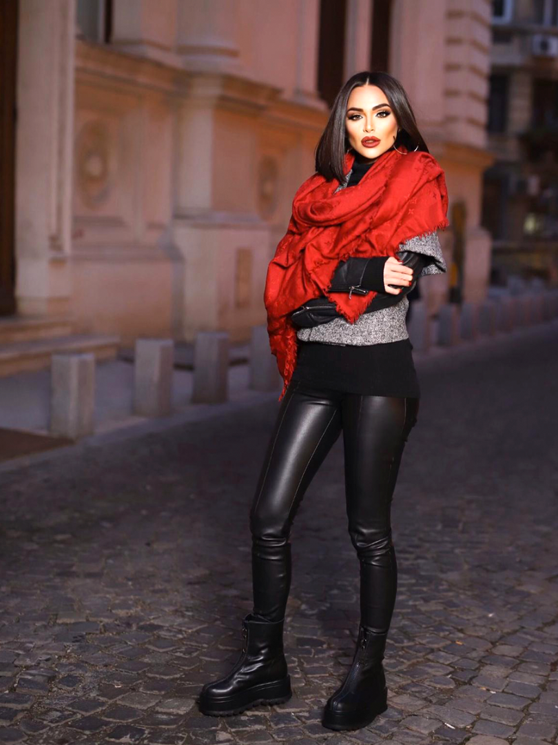 Bocanci dama din piele naturala cu fermoar Zipper