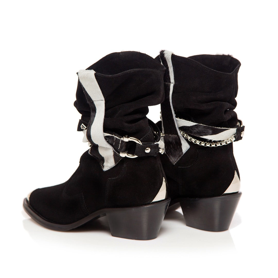 Ciocate / Botine Dama cu model fronsat Bellem Black