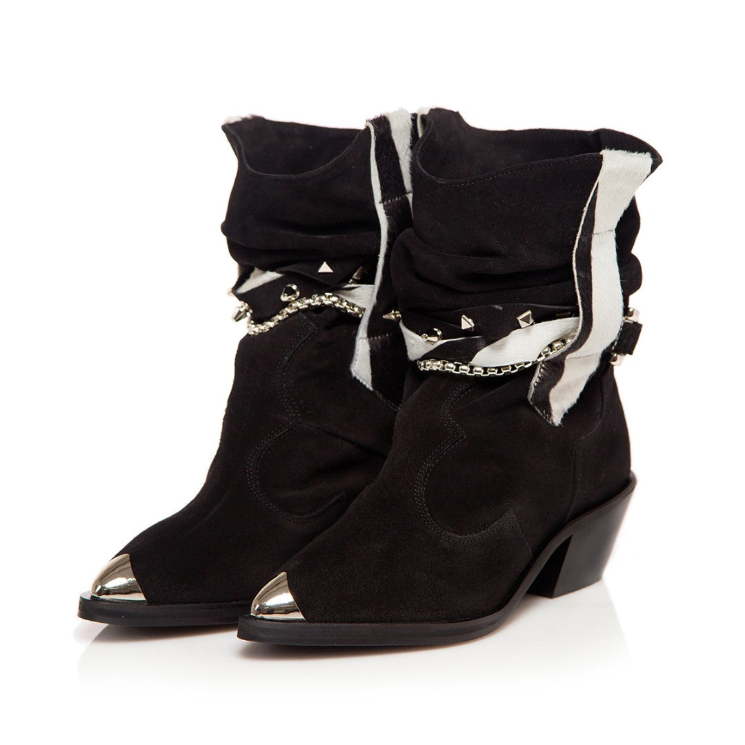 Ciocate / Botine Dama cu model fronsat Bellem Black