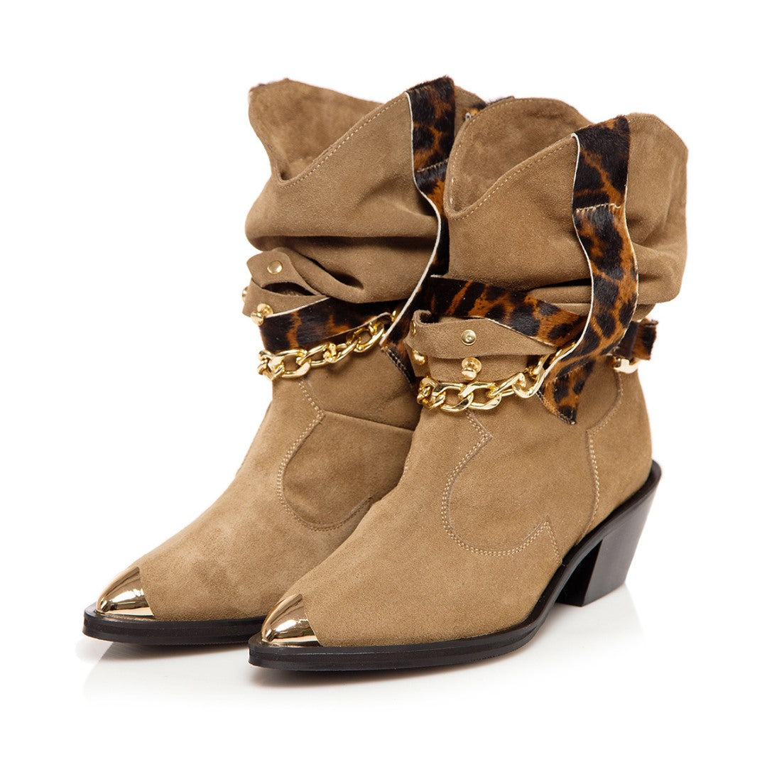 Ciocate / Botine Dama cu model fronsat Bellem Brown