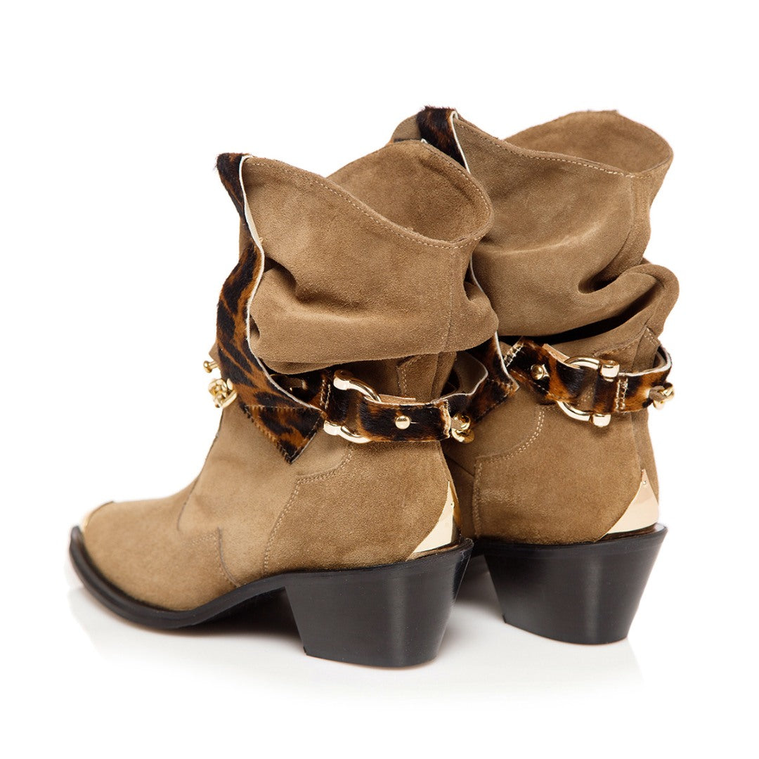 Ciocate / Botine Dama cu model fronsat Bellem Brown