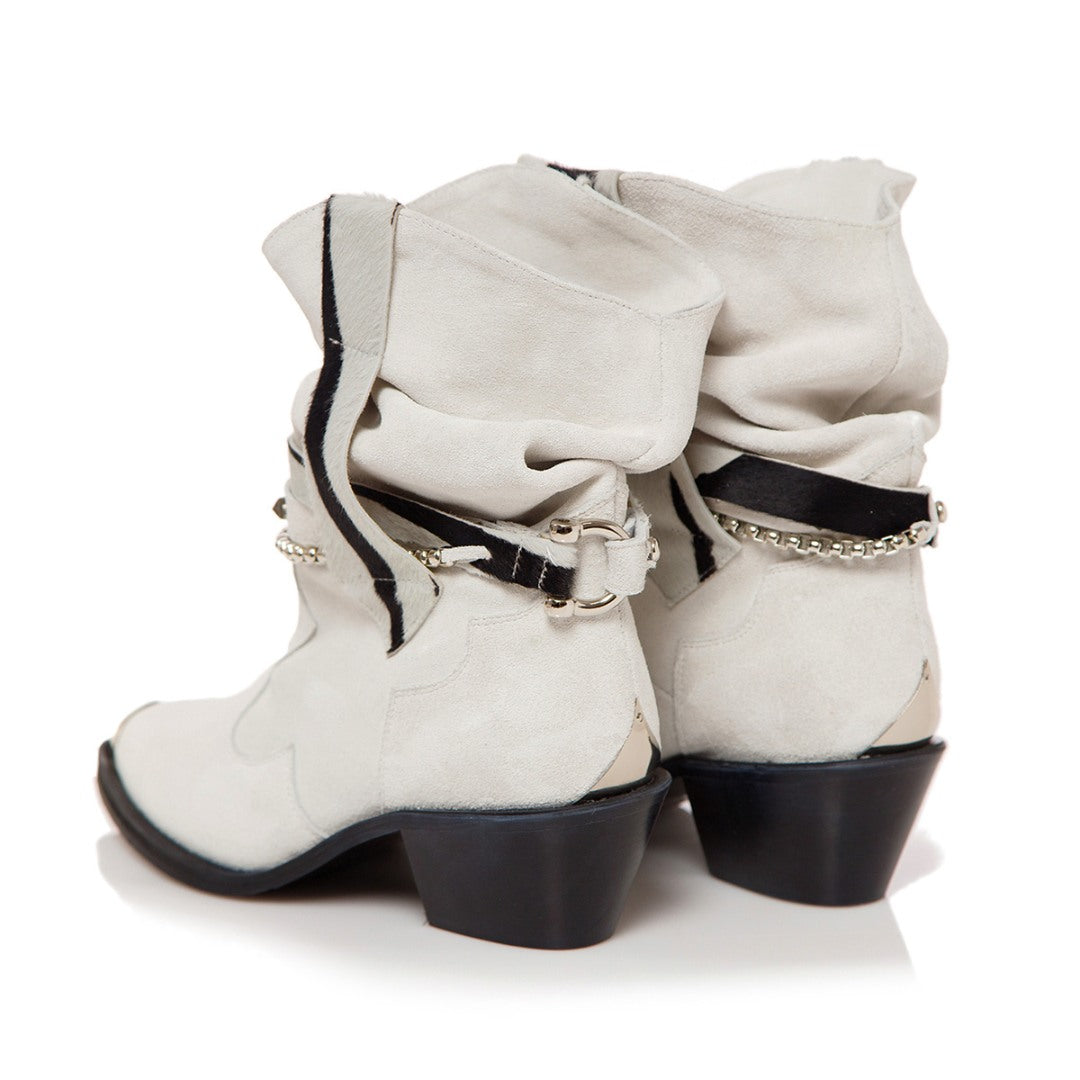 Ciocate / Botine Dama cu model fronsat Bellem White