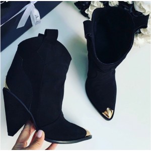 Ciocate dama piele intoarsa Aki Black