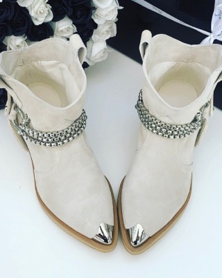 Ciocate / Botine Dama Din Piele Amber White Ciocate / Botine Dama Din Piele Amber White
