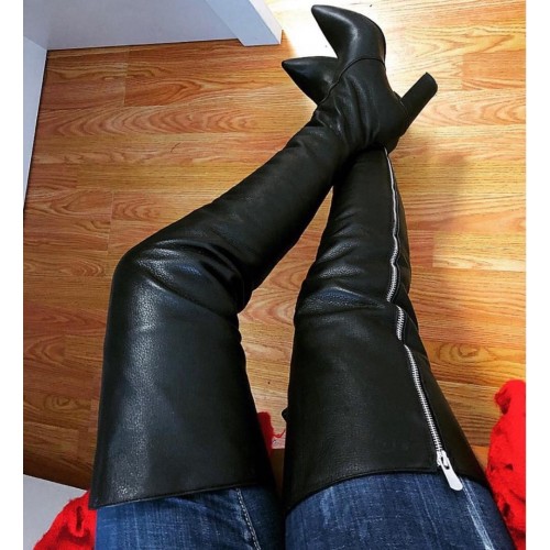 Cizme Lungi cu Fermoar Black Zipper Cizme Lungi cu Fermoar Black Zipper