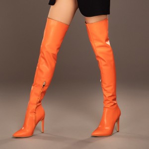 Cizme Dama Demi Orange