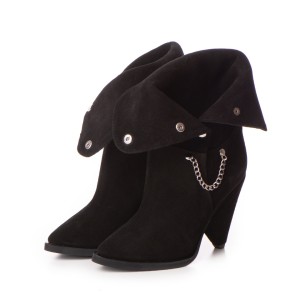 Ciocate dama Clare Black din piele naturala intoarsa