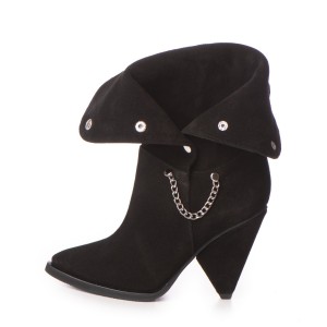 Ciocate dama Clare Black din piele naturala intoarsa