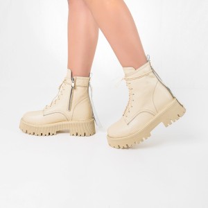 Bocanci Berrie nude din piele naturala