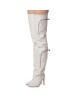 Cizme Lungi Pocket White din Piele