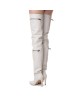 Cizme Lungi Pocket White din Piele