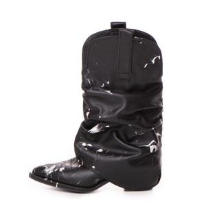 Ciocate piele naturala de dama Mini Myko Black Pictate Manual