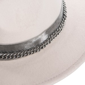 Palarie Alba Banda Ponei Argintiu