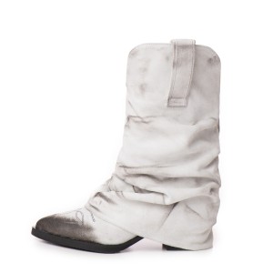 Ciocate piele intoarsa de dama Mini Myko White