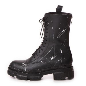 Bocanci Kira Black din piele naturala 