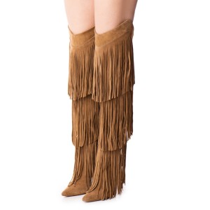 24h Cizme Dama Kalida cu Franjuri