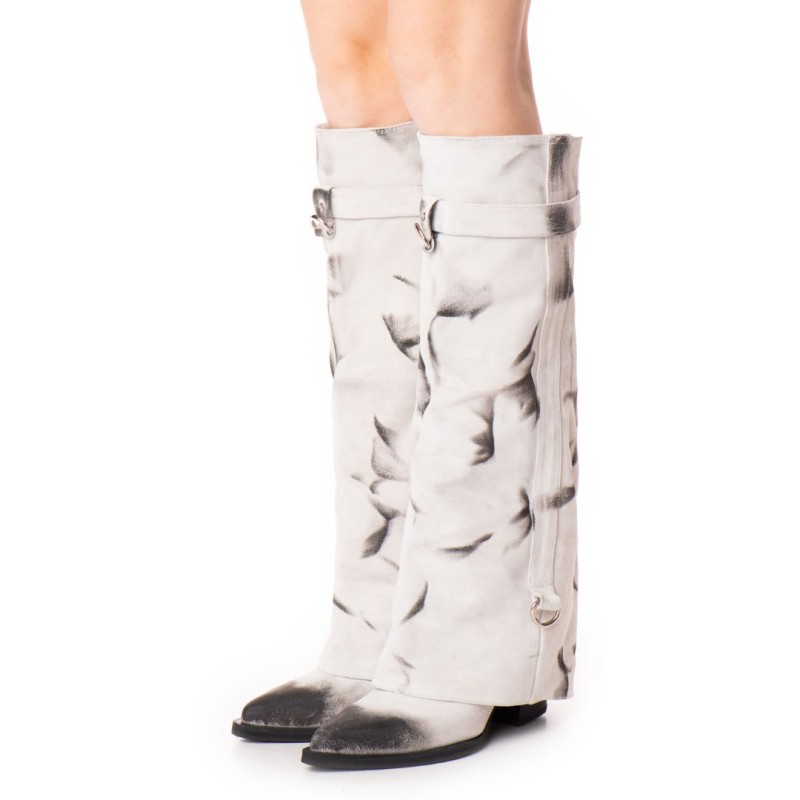 Ciocate piele intoarsa de dama Pocket White