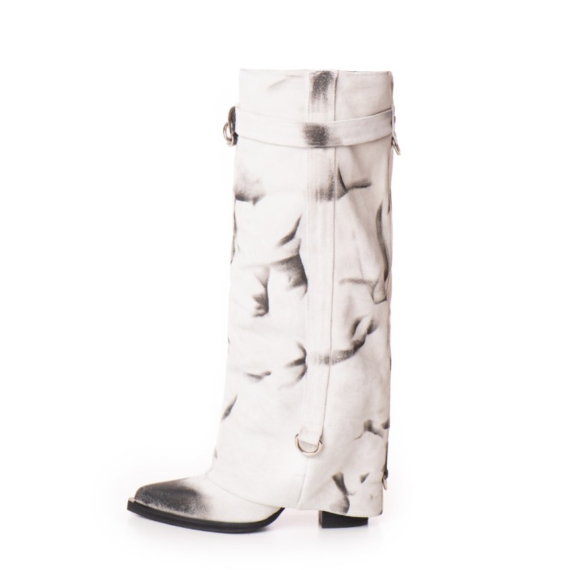 Ciocate piele intoarsa de dama Pocket White
