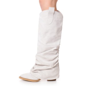 Ciocate piele intoarsa de dama Myko White Velvet