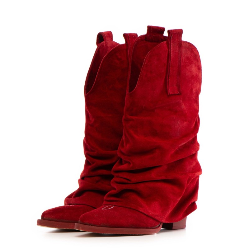 Ciocate piele intoarsa de dama Mini Myko Red