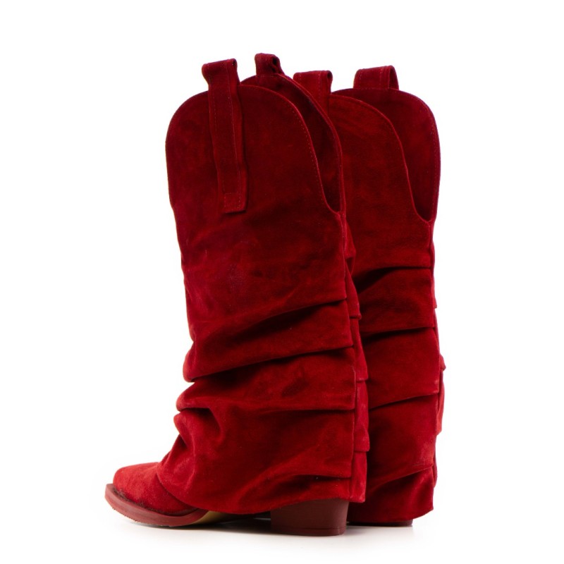 Ciocate piele intoarsa de dama Mini Myko Red