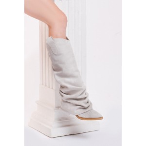 Ciocate piele intoarsa de dama Myko White Velvet