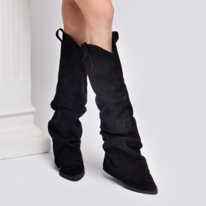 Ciocate piele intoarsa de dama Myko Black Velvet