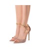 24h Sandale Nude cu imprimeu Gold