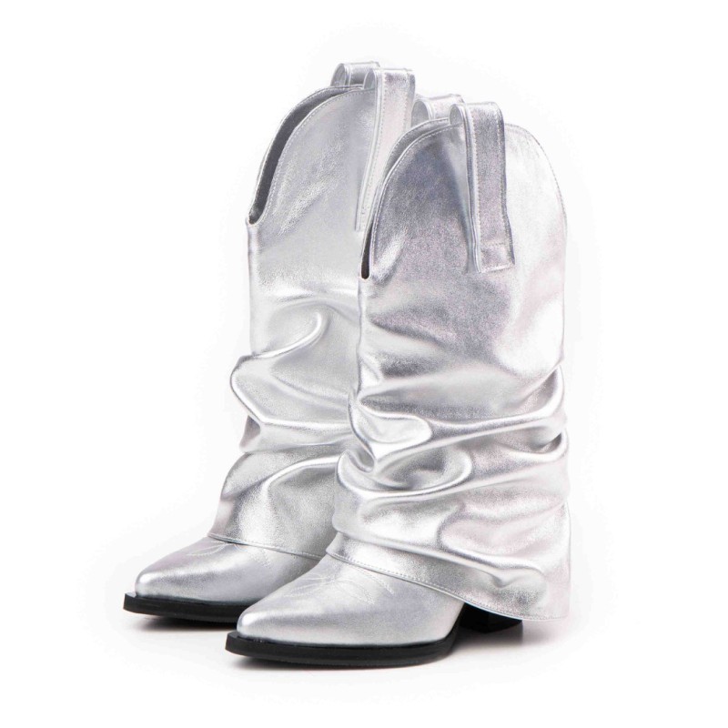 Ciocate piele naturala de dama Mini Myko Silver Ciocate piele naturala de dama Mini Myko Silver
