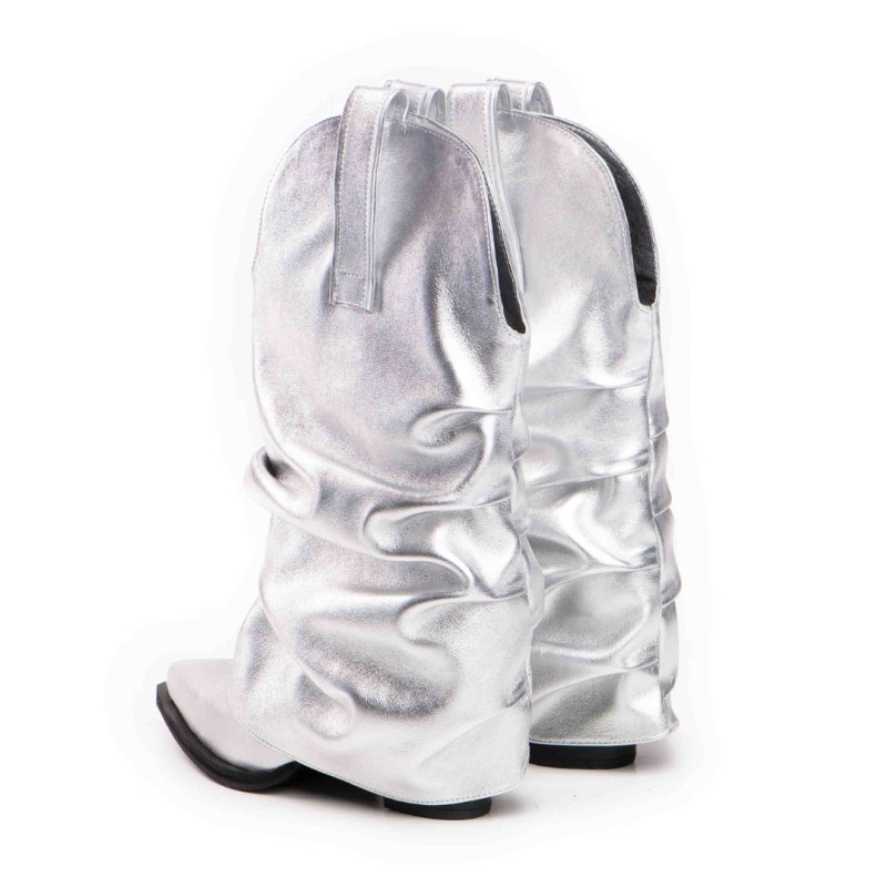 Ciocate piele naturala de dama Mini Myko Silver Ciocate piele naturala de dama Mini Myko Silver