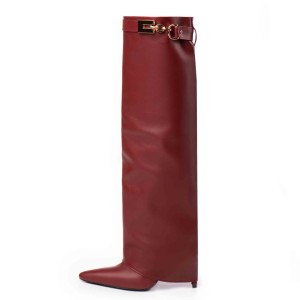 Cizme din Piele Karma Burghundy