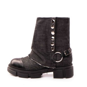 Bocanci Dama Supreme din material de Blug Black